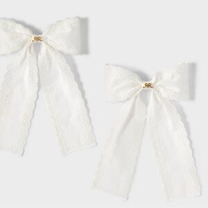 Roller Rabbit x Target Eyelet Hair Bows 2pk White